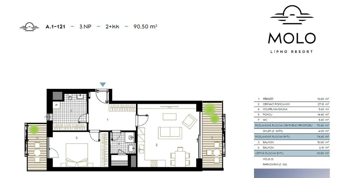 A121 Molo Lipno S Infrasaunou - Koubek Apartment